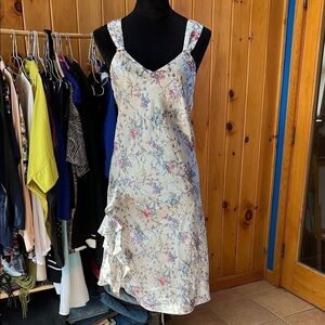 Victoria's Secret Floral Midi Dress - Cream and Blue